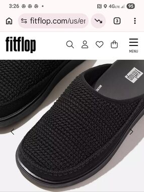 FITFLOP CROCHET MULES BLACK SIZE 8 BNWT